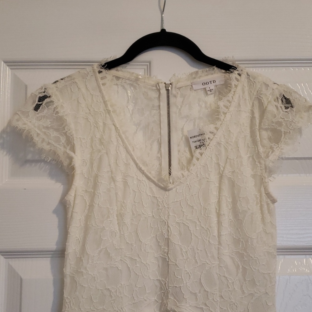 White/Ivory Lace Mini Dress